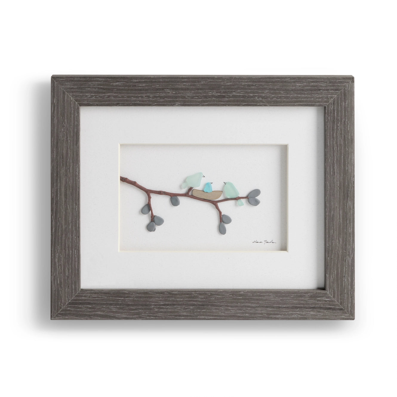 The New Baby, Sharon Nowlan Pebble Art - Gray