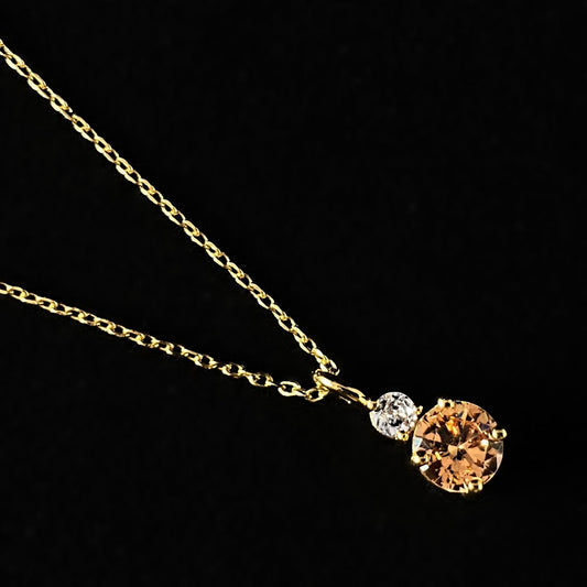 November Birthstone Necklace Topaz - Classic Gold Minimalist