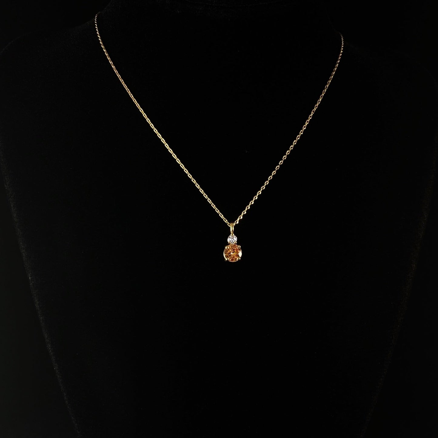 November Birthstone Necklace Topaz - Classic Gold Minimalist