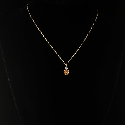 November Birthstone Necklace Topaz - Classic Gold Minimalist