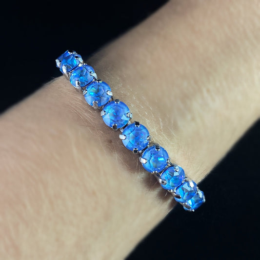 Ocean Blue Sparkly Crystal Stretch Bracelet Sienna Bright