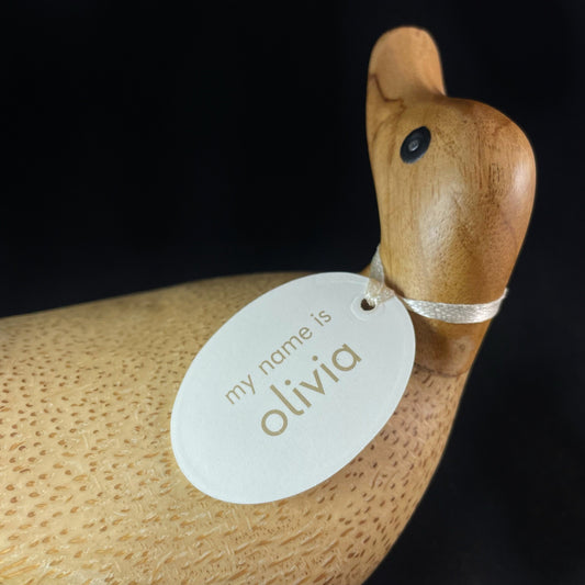Olivia - Hand-carved and Hand-painted Bamboo Ducks