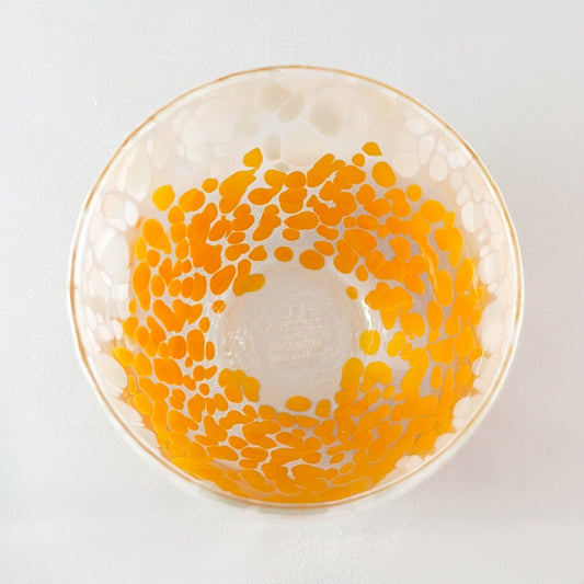Orange Bi-Color Stemless Venetian Wine Glass - Handmade in Italy, Colorful Murano Glass