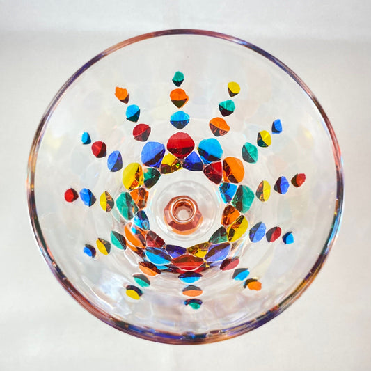 Orange Stem Marilyn Venetian Glass Wine Glass - Handmade in Italy, Colorful Murano Glass