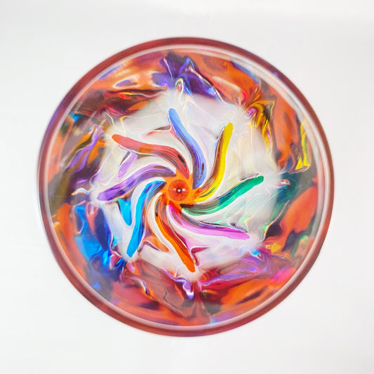 Orange Stem Trix Venetian Glass Champagne Flute - Handmade in Italy, Colorful Murano Glass