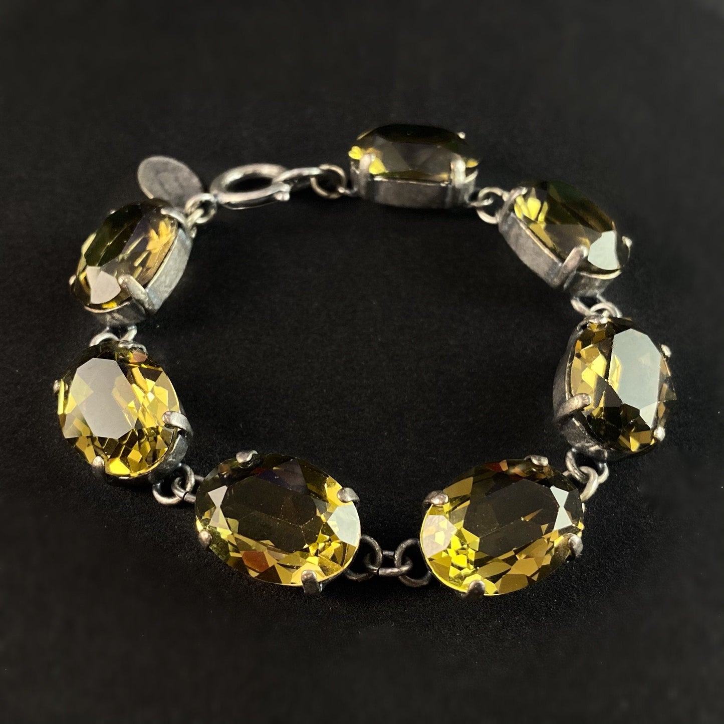 Oval Cut Swarovski Crystal Bracelet, Champagne - La Vie Parisienne by Catherine Popesco