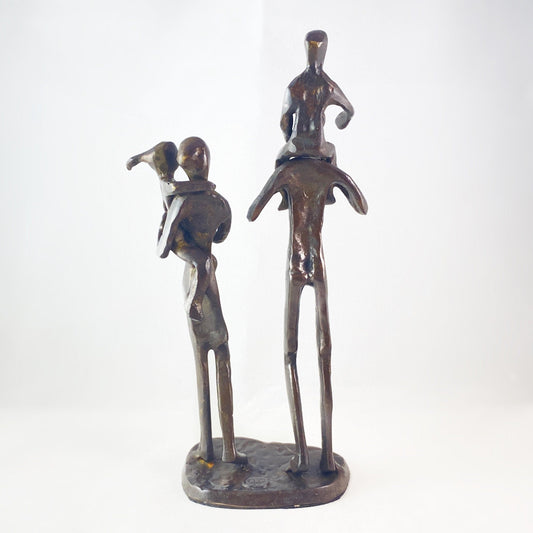 Parents Carrying Children Bronze Sculpture - Unique Home Decor