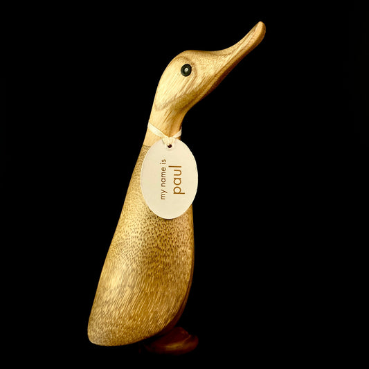 Paul - Hand-carved and Hand-painted Bamboo Duck