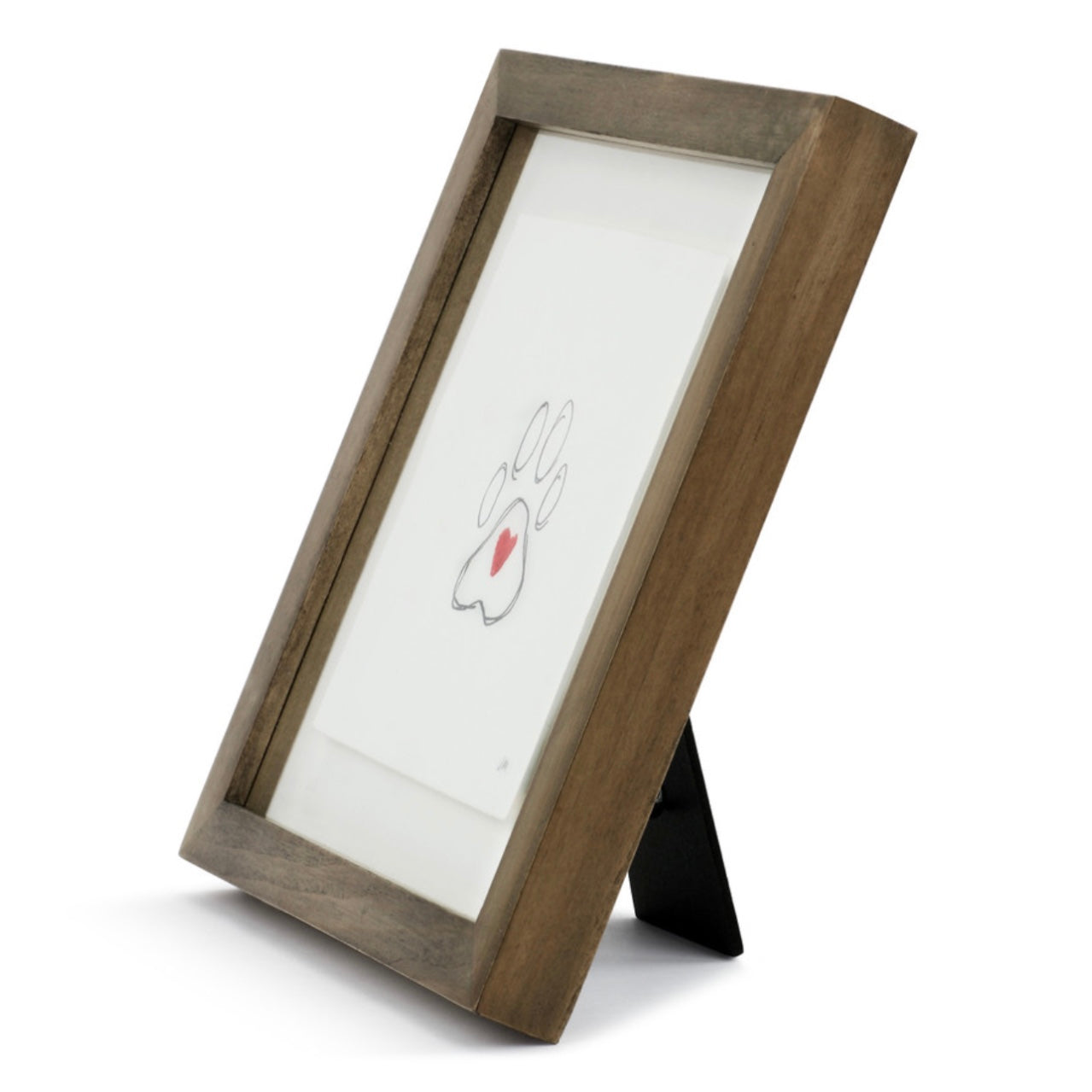 Paw Print with Red Stitched Heart Wall Art