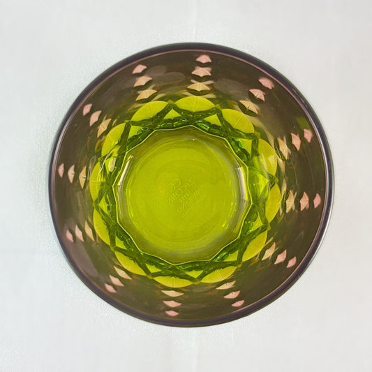 Pink/Green Diamond Ombre Gradient Venetian Glass Whiskey Tumbler - Handmade in Italy, Colorful Murano Glass