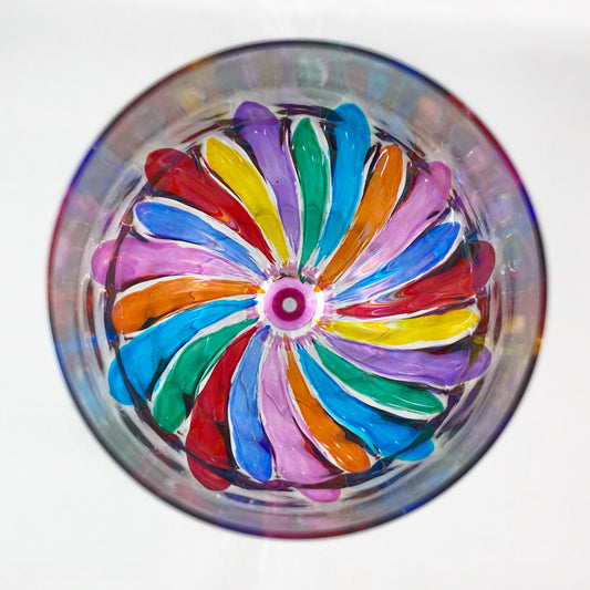 Pink Stem Incanto Venetian Glass Spritz Glass - Handmade in Italy, Colorful Murano Glass