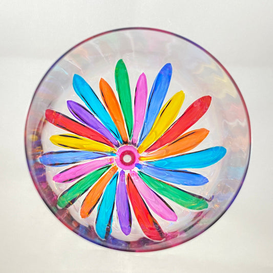 Pink Stem Incanto Venetian Glass Wine Glass - Handmade in Italy, Colorful Murano Glass