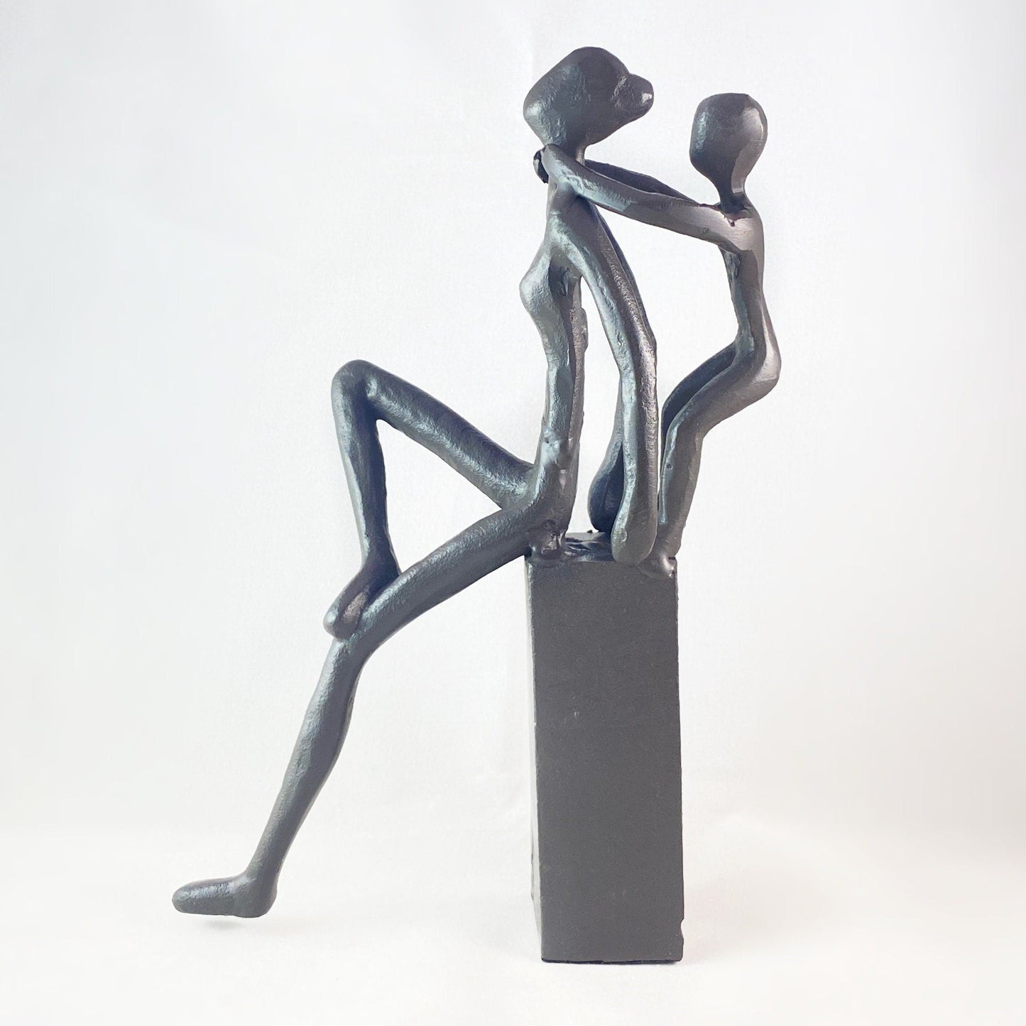 Playfulness Mother and Child Iron Sculpture - Unique Home Decor