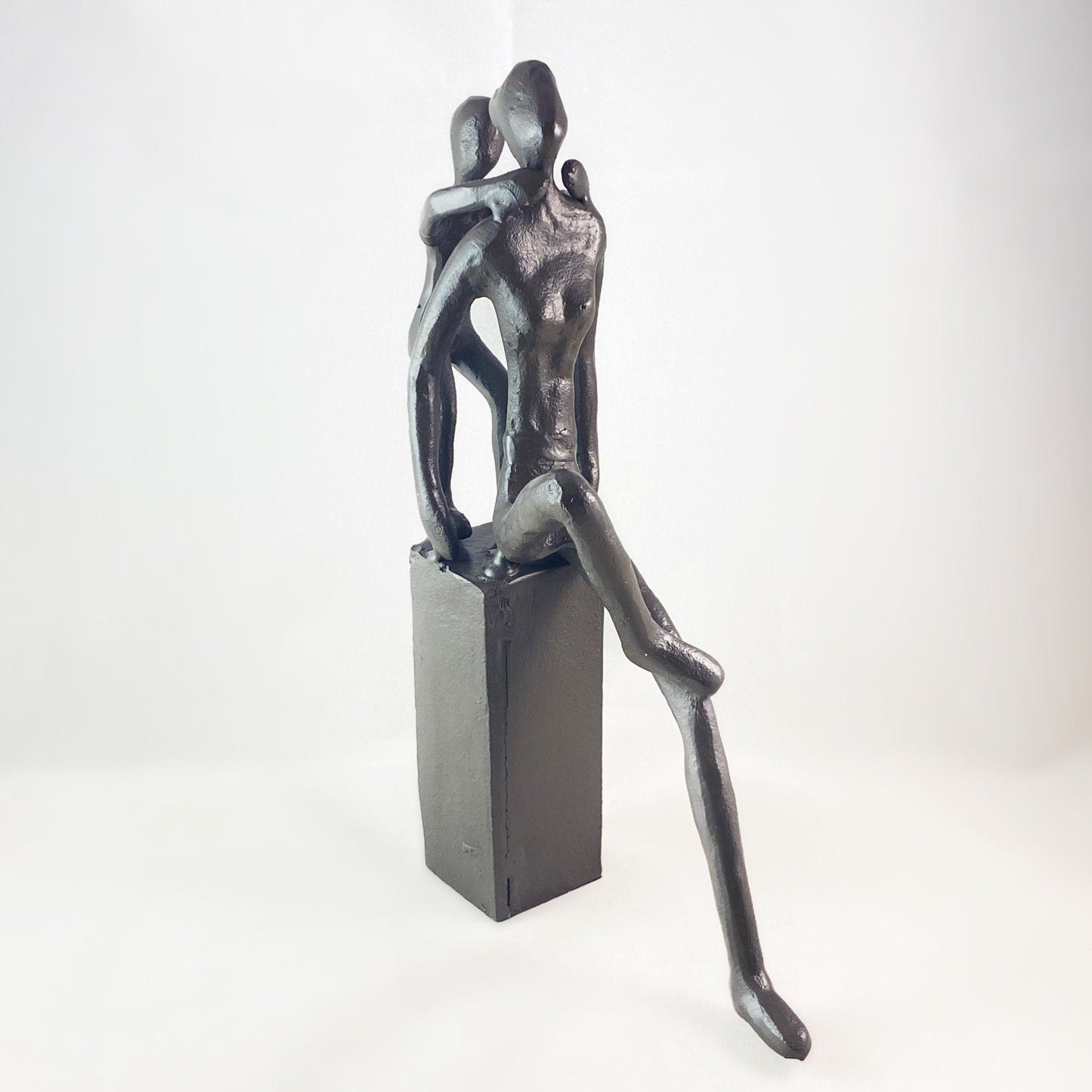 Playfulness Mother and Child Iron Sculpture - Unique Home Decor