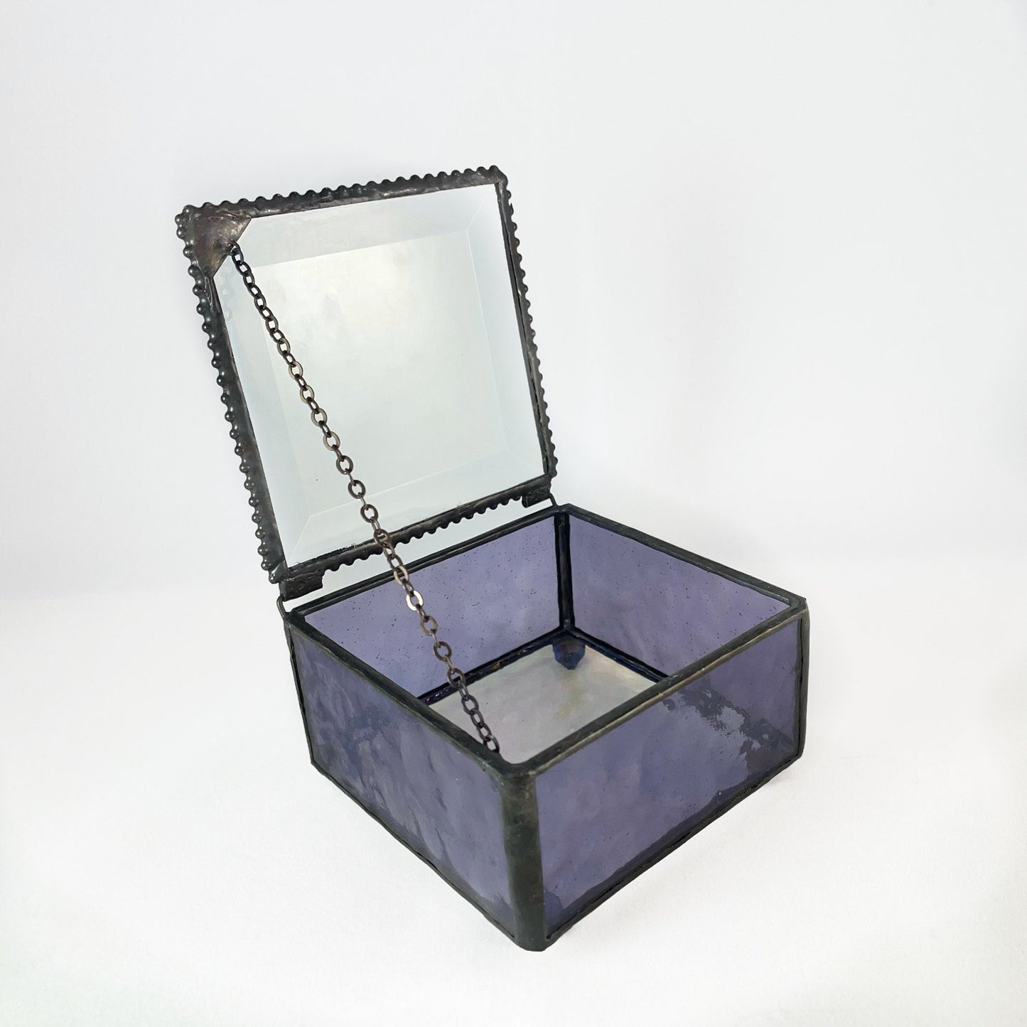 Purple Stained Glass Decorative Keepsake Jewelry Box