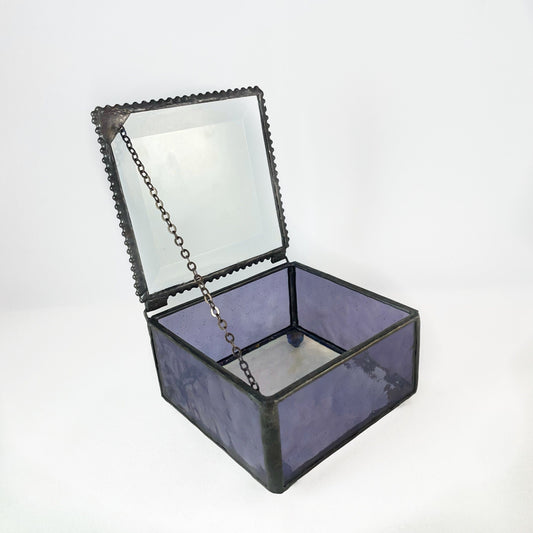 Purple Stained Glass Decorative Keepsake Jewelry Box