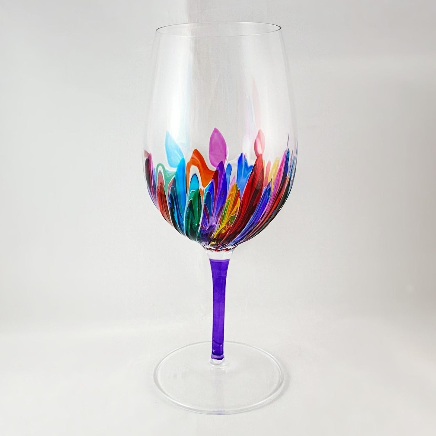 Purple Stem Incanto Venetian Glass Spritz Glass - Handmade in Italy, Colorful Murano Glass