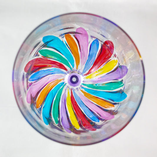 Purple Stem Incanto Venetian Glass Spritz Glass - Handmade in Italy, Colorful Murano Glass