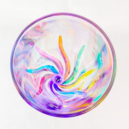 Purple Stem Trix Venetian Glass Champagne Flute - Handmade in Italy, Colorful Murano Glass