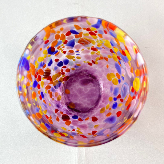 Purple Venetian Glass Stemless Wine Glass - Handmade in Italy, Colorful Murano Glass