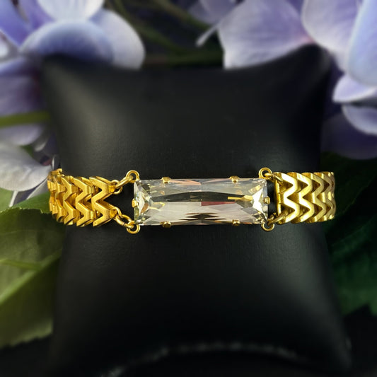 Rectangle Cut Clear Swarovski Crystal Bracelet - La Vie Parisienne by Catherine Popesco