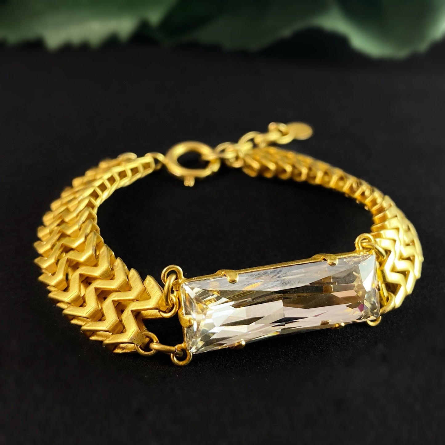 Rectangle Cut Clear Swarovski Crystal Bracelet - La Vie Parisienne by Catherine Popesco