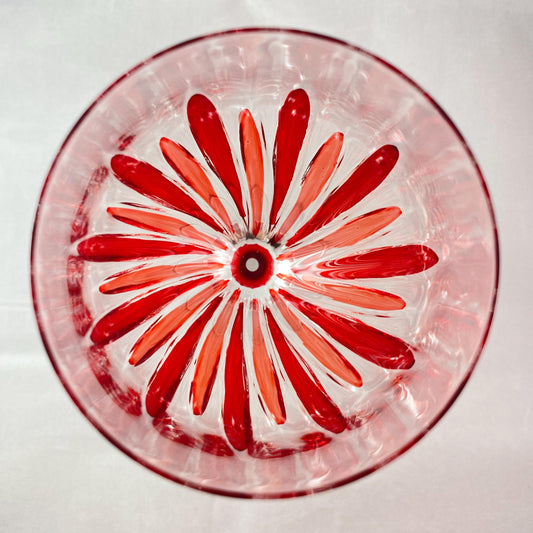 Red Holiday Incanto Venetian Glass Wine Glass - Handmade in Italy, Colorful Murano Glass