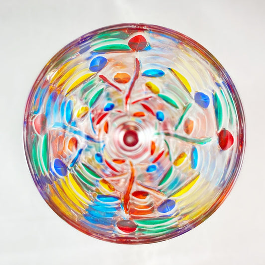 Red Stem Tree of Life Venetian Glass Champagne Flute - Handmade in Italy, Colorful Murano Glass