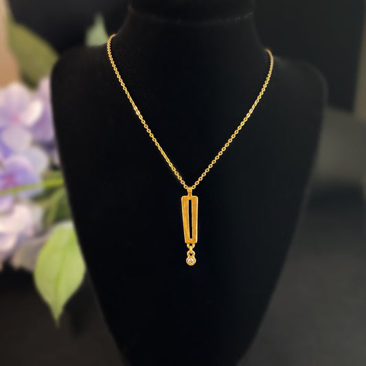 Handmade Gold Pendant Necklace with Crystals- Kate, Made in USA