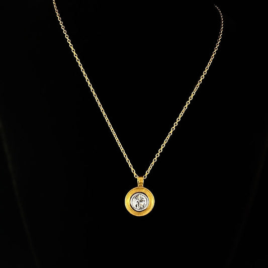 Rook and Crow Handmade Gold Spot of Hope Pendant Necklace, Spotlight- Made in USA