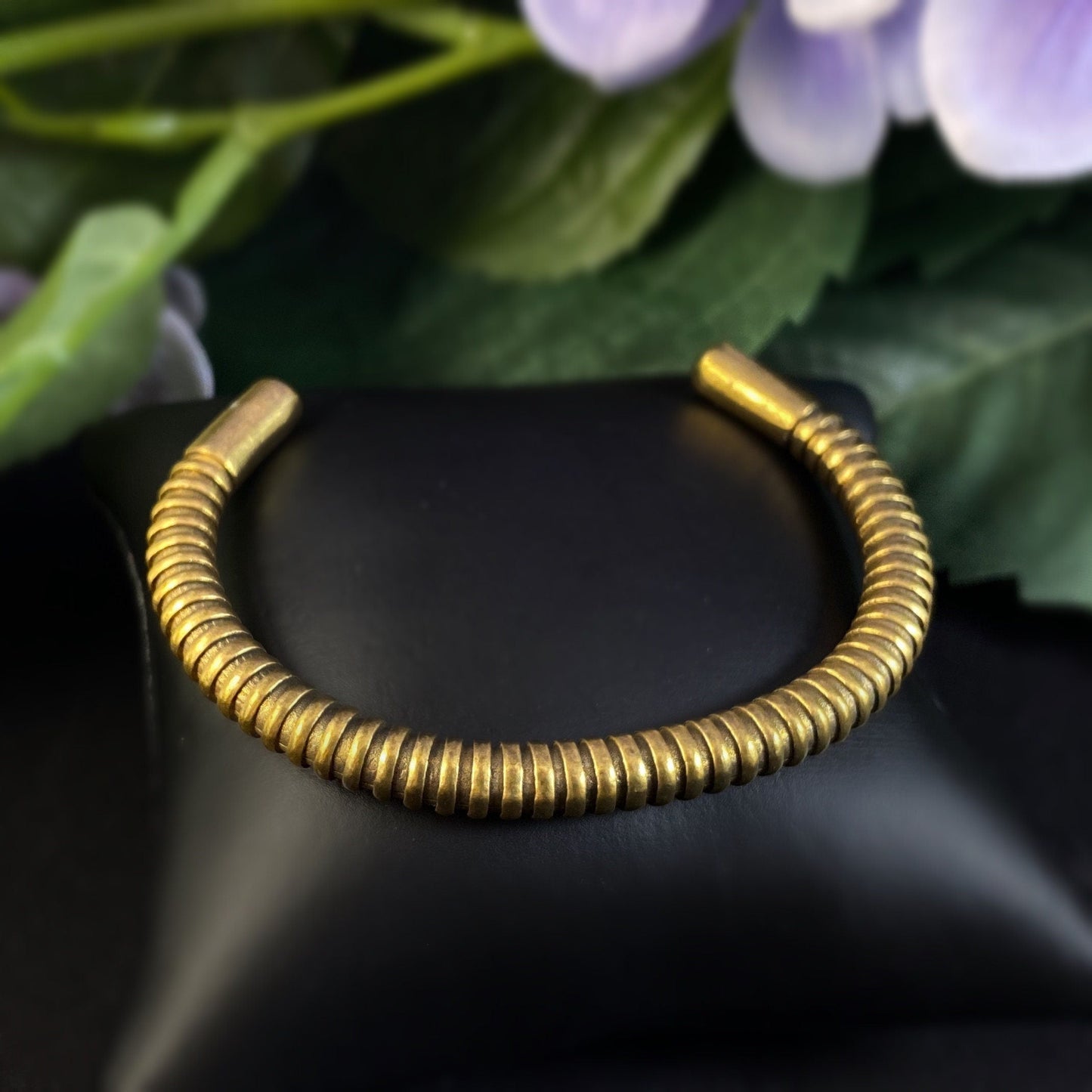 Rook and Crow Handmade Gold Textured Skinny Cuff Bracelet