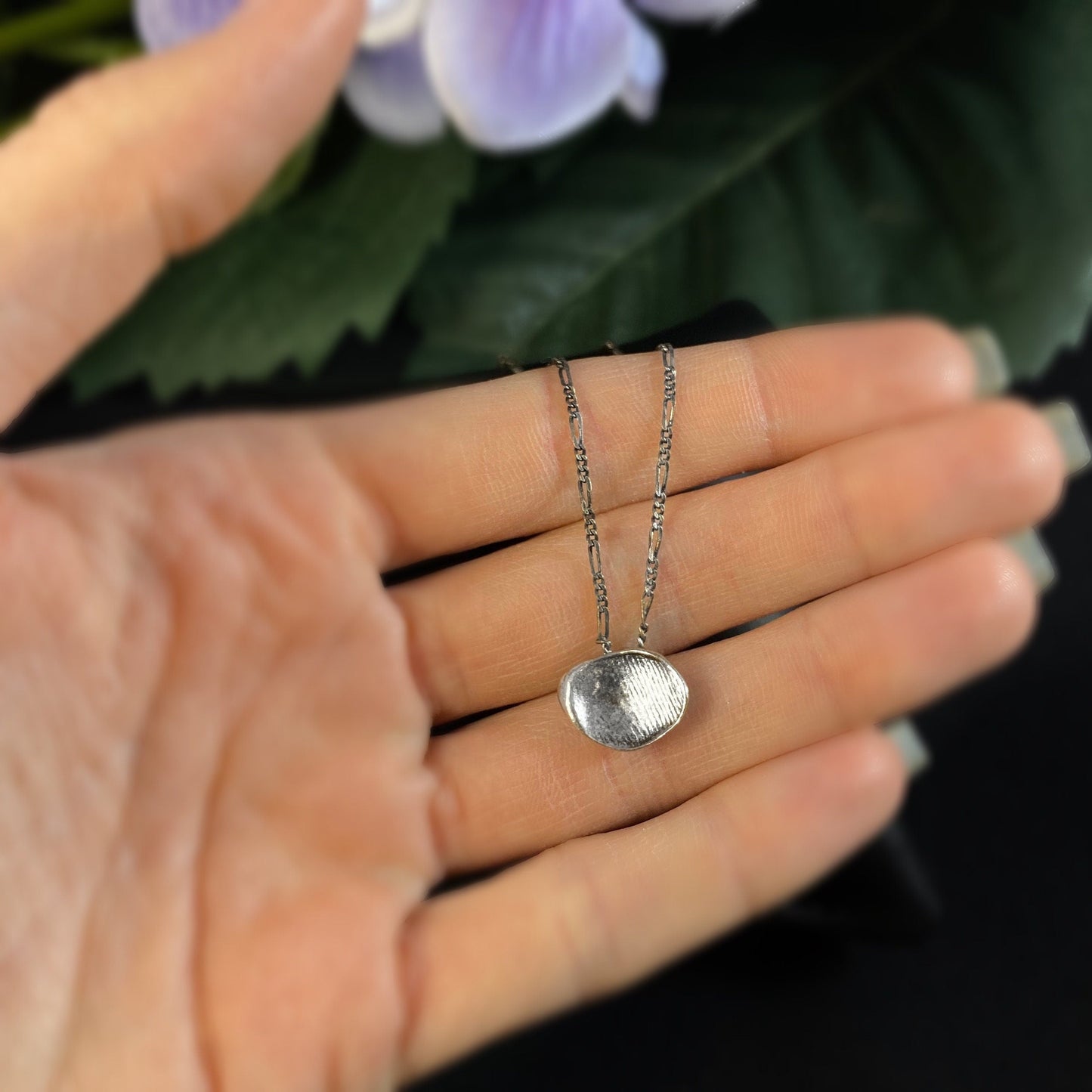 Rook and Crow Handmade Silver Oval Pendant Necklace