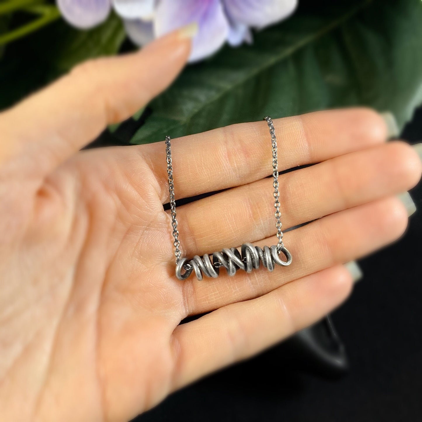 Rook and Crow Handmade Silver Spiral Pendant Necklace