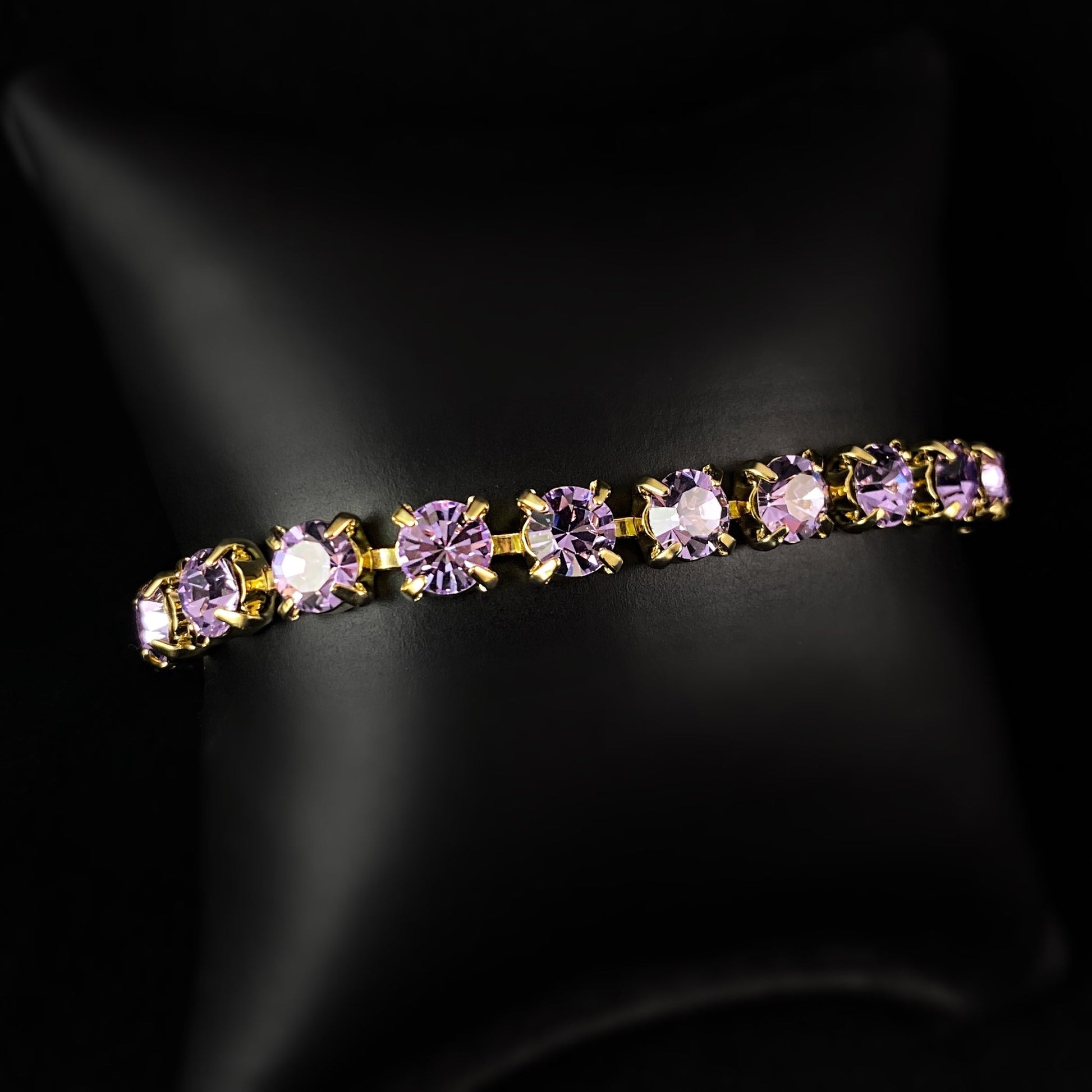 Round Cut Purple Crystal Tennis Bracelet Violet - Sorrelli -