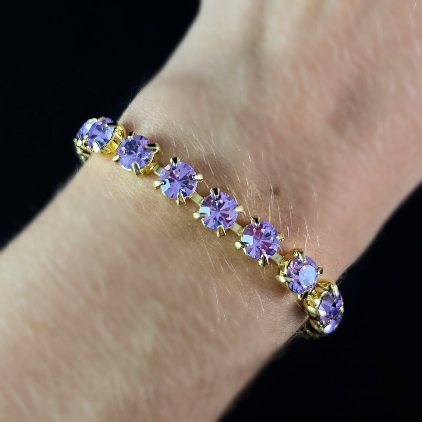 Round Cut Purple Crystal Tennis Bracelet Violet - Sorrelli -