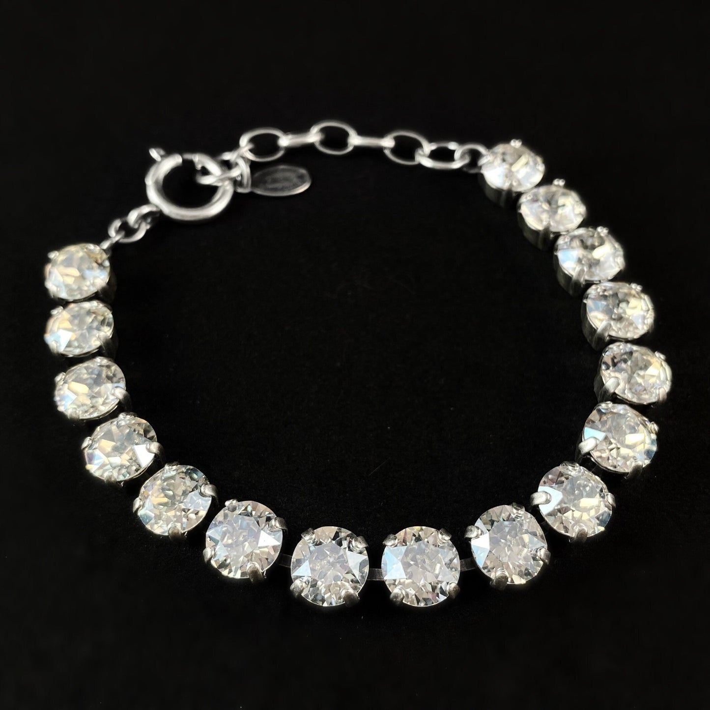 Round Cut Swarovski Crystal Bracelet, Clear - La Vie Parisienne by Catherine Popesco