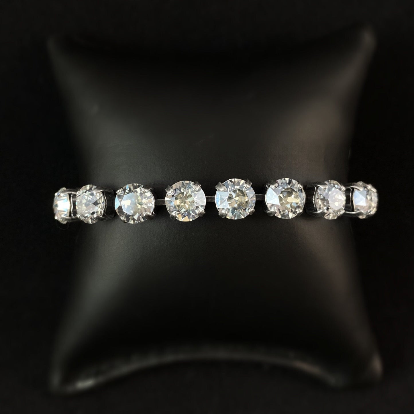 Round Cut Swarovski Crystal Bracelet, Clear - La Vie Parisienne by Catherine Popesco