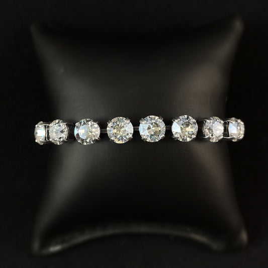 Round Cut Swarovski Crystal Bracelet, Clear - La Vie Parisienne by Catherine Popesco