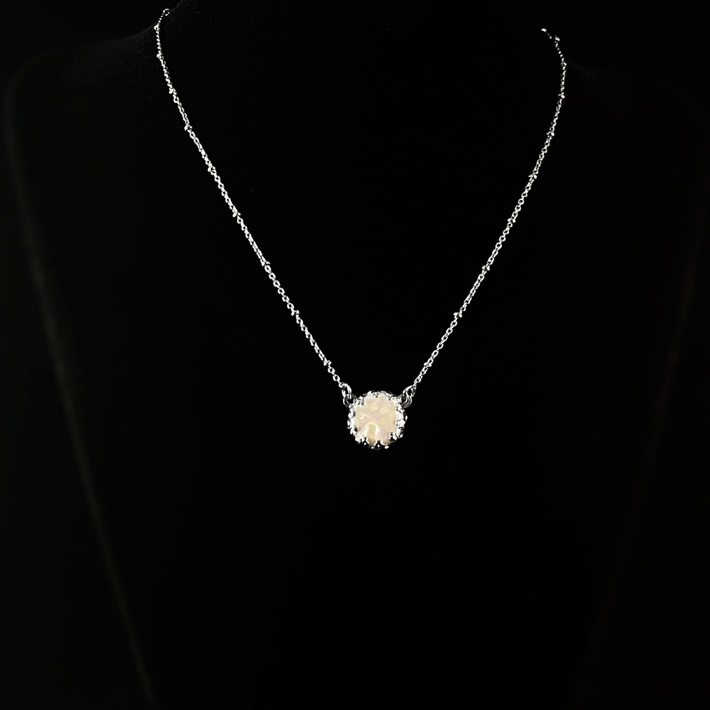 Round Pearl Pendant Adjustable Satellite Chain Necklace