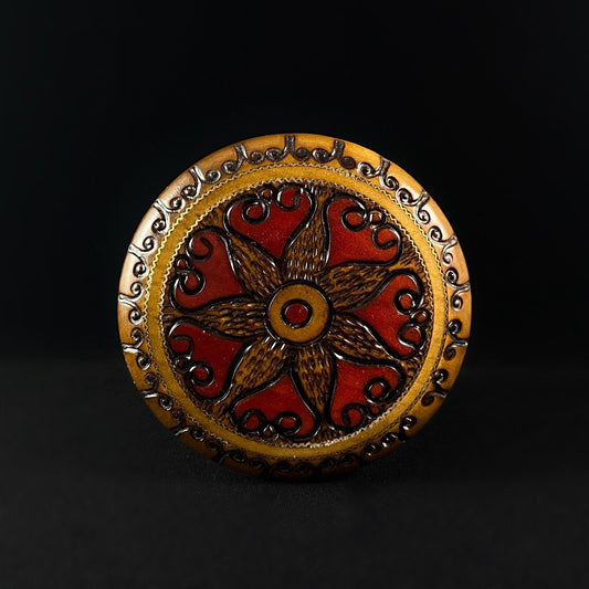 Round Sunburst Jewelry Box, Handmade Wooden Treasure Box