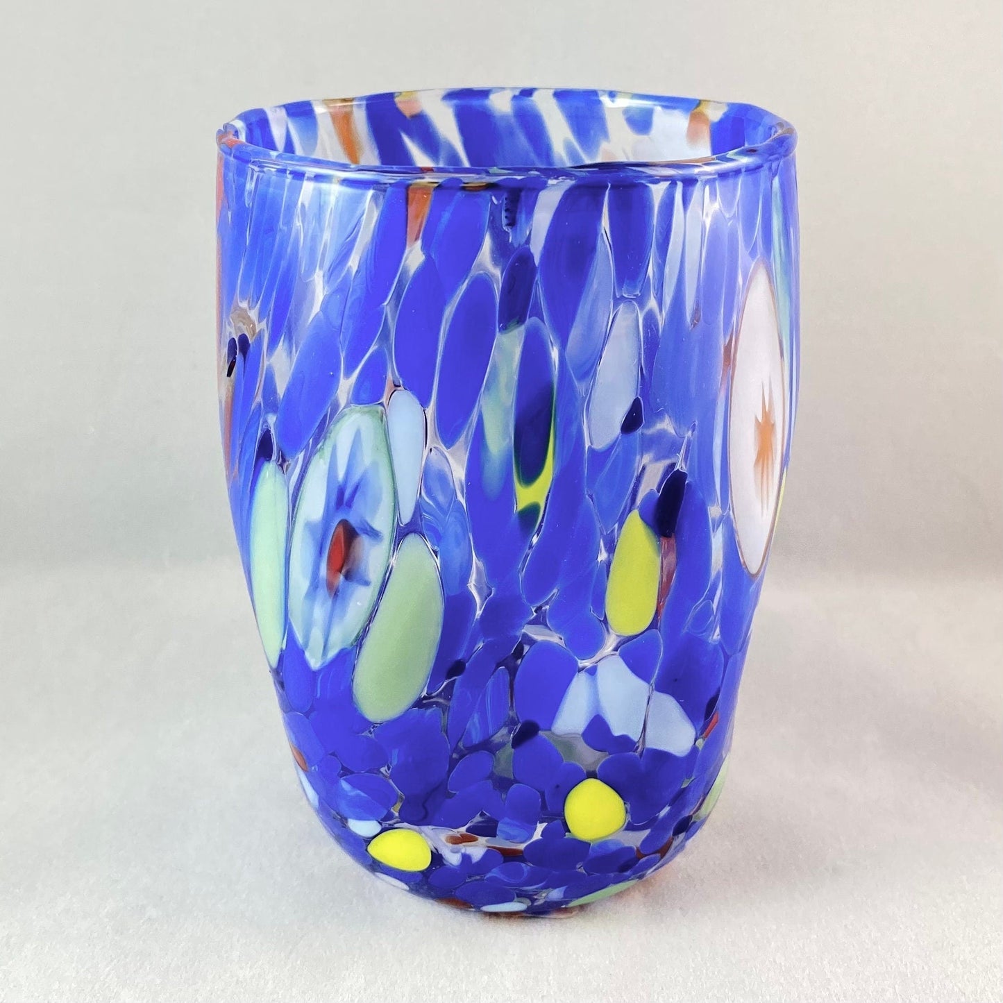 Royal Blue Venetian Glass Drinking Glass- Handmade in Italy, Colorful Murano Glass