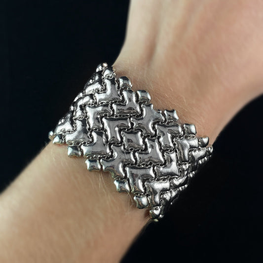 SG Liquid Metal Bracelet - 1.5 inch Wide Silver