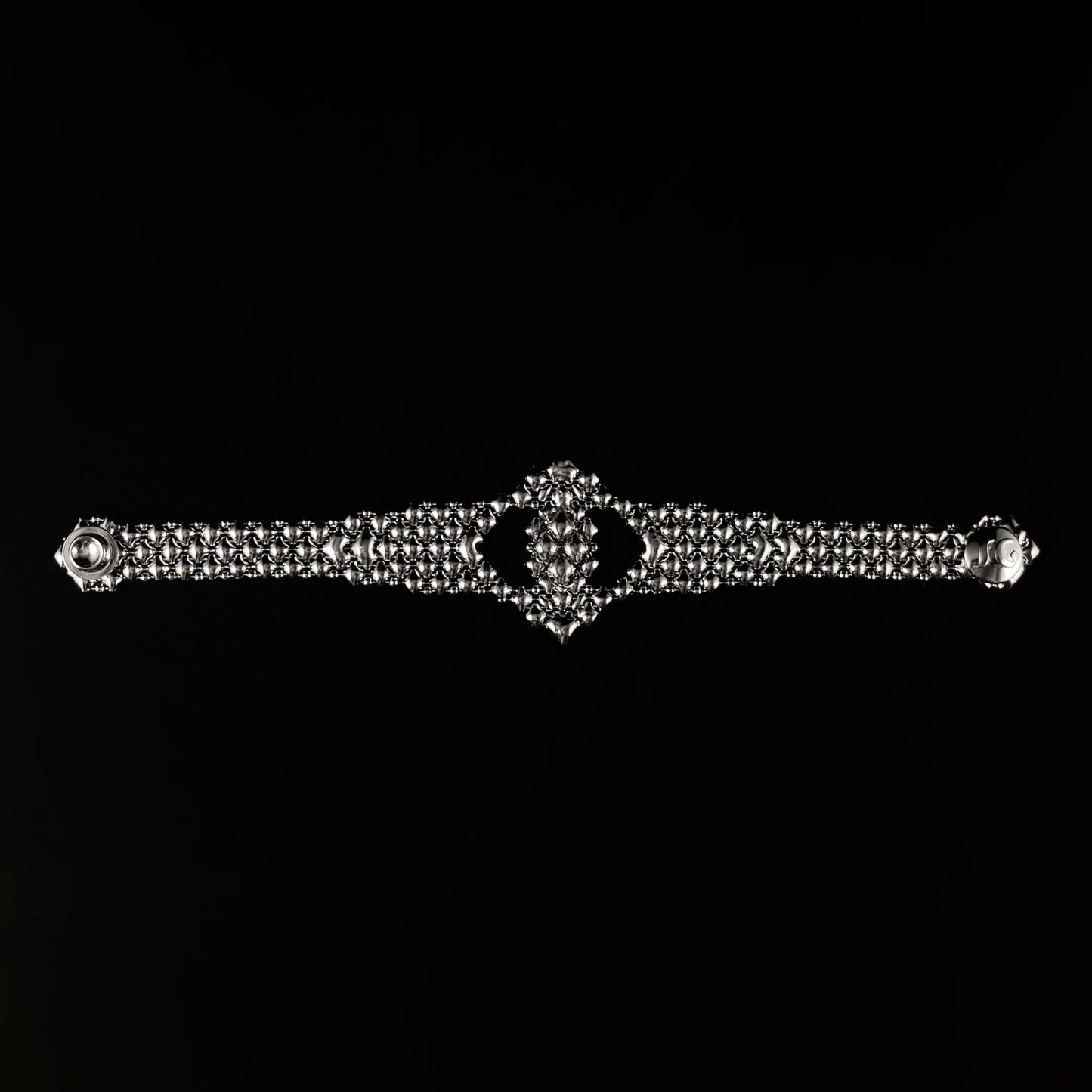 SG Liquid Metal Bracelet - 1.5 inch Wide Silver with Cutout