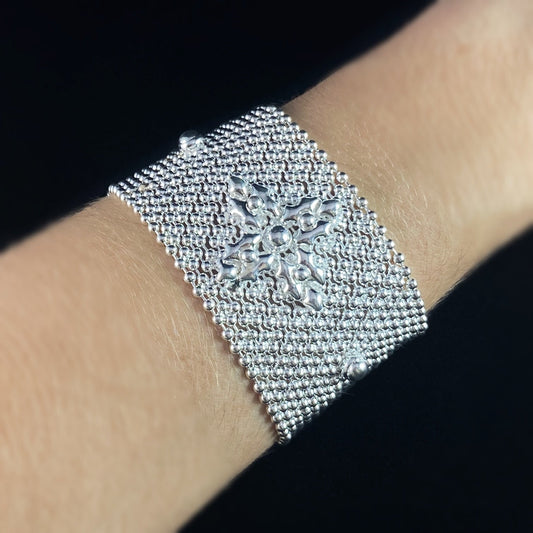 SG Liquid Metal Bracelet - 1.5 inch Wide White Silver