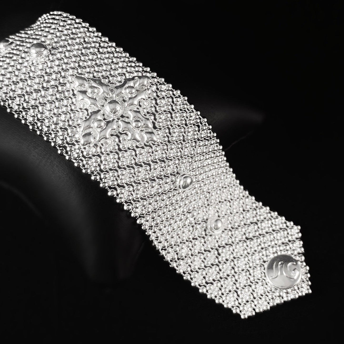 SG Liquid Metal Bracelet - 1.5 inch Wide White Silver