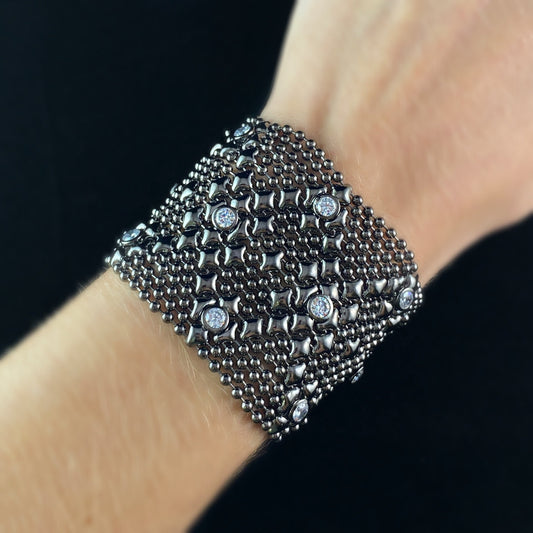 SG Liquid Metal Bracelet - 1.75 inch Wide Gunmetal/Black