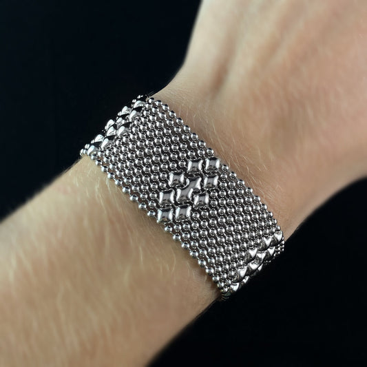 SG Liquid Metal Bracelet - 1 inch Wide Silver