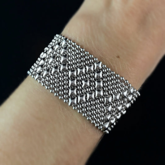 SG Liquid Metal Bracelet - 1 inch Wide Silver