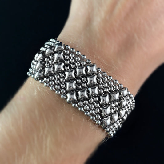 SG Liquid Metal Bracelet - 1 inch Wide Silver