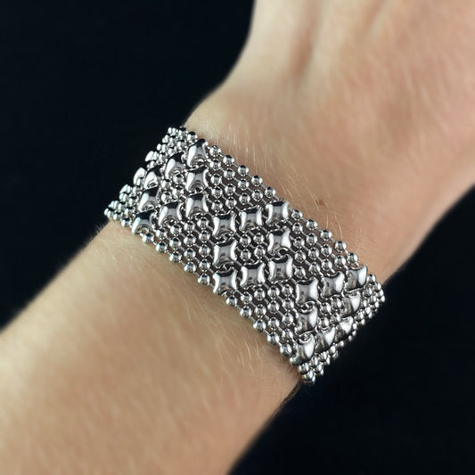 SG Liquid Metal Bracelet - 1 inch Wide Silver